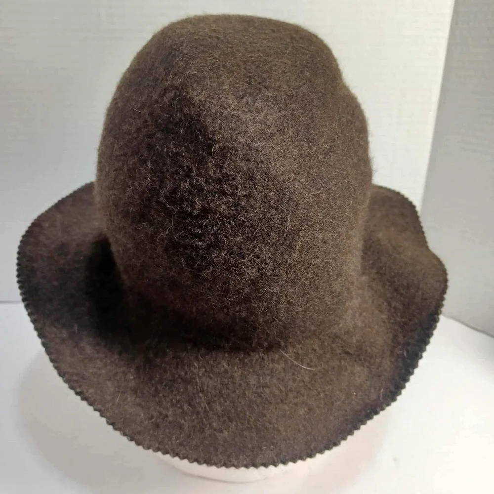 J.‎ Crew Wool Cloche Hat Brown One Size Womens Stylish Winter Fall Made Italy